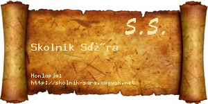 Skolnik Sára névjegykártya